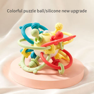 Jouet de dentition en silicone de qualité alimentaire, balle sensorielle à textures multiples, pour l'entraînement à la préhension, stérilisable, hochet pour bébé, cadeau pour nourrisson - Product Image 3