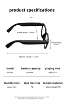 Gafas Inteligentes con IA Ultraligeras de 42g, Personalizadas OEM ODM, con Cámara de 8MP, Video de 1200P, Software Antivibración y Audio de Oreja Abierta para Negocios