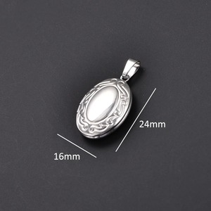 Pendentif Médaillon Ovale en Acier Inoxydable pour Photo, Boîte à Photos DIY, Collier pour Femme et Homme, Breloque Cadre Photo Commémoratif, Chaîne, Bijoux en Métal - Product Image 3