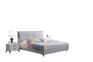 2024 nouvelle chambre à coucher style moderne lit double en cuir lit en bois de <span class=keywords><strong>mélèze</strong></span> lit king size meubles de chambre lit pour la maison - Product Image 6