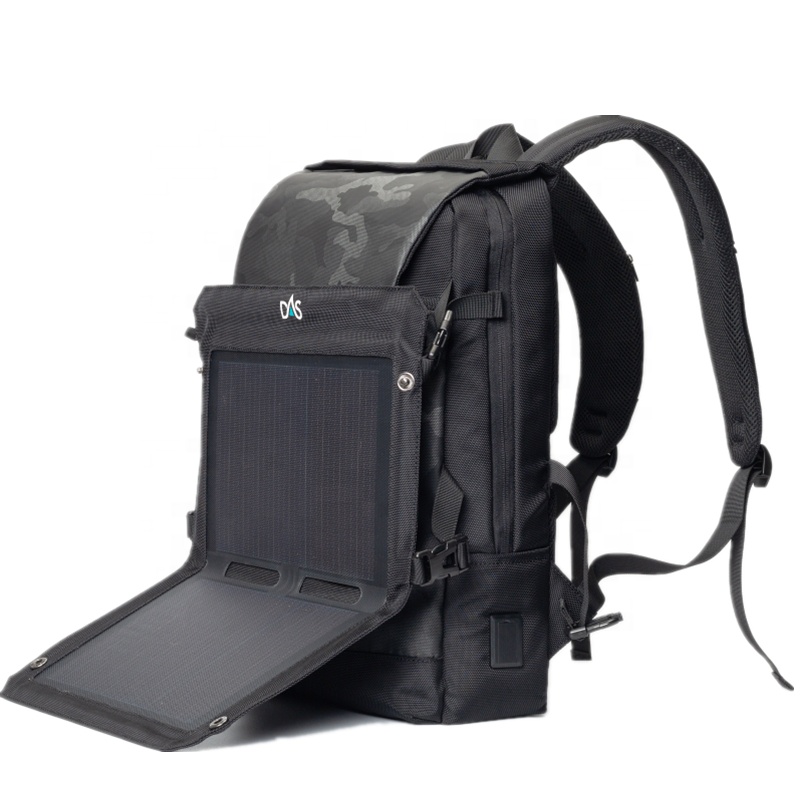 High quality 20W men backpack with solar,backpack solar powerbank,solar energy backpack with usb charging port
