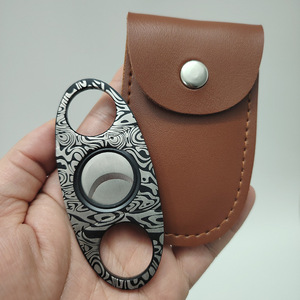 Double <b>Edged</b> Stainless Steel Cigar <b>Cutter</b> 9cm X 4cm Damask Pattern Retro Style For Smoking Accessories - Product Image 2