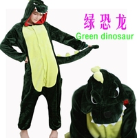 Flanelle hommes et femmes animaux pyjamas dessin animé dinosaure corail automne/hiver à manches longues en gros Couples combinaison