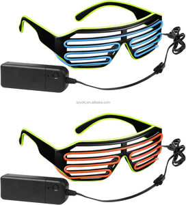 LEDカラフル点滅ブラインドレイブグラスハロウィンDJコスチューム様々な照明パーティーデコレーション工場直販低価格 - Product Image 6