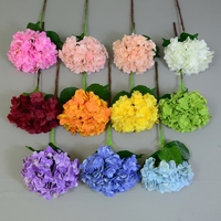 Vente en gros d'hortensia en latex avec fleurs artificielles, hortensia simple au toucher réel, décoration de festival de salon de mariage