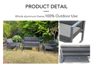 Brighthome ชุดโซฟาลานสวนอลูมิเนียมเฟอร์นิเจอร์หวายกลางแจ้งเฟอร์นิเจอร์สวน - Product Image 2