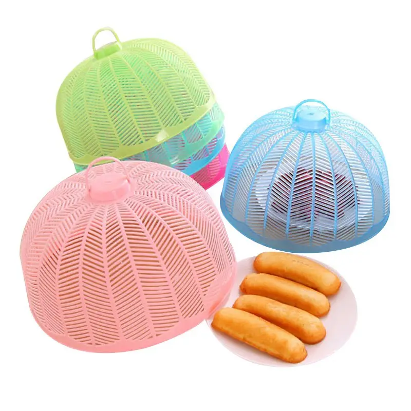 Copertura per piatti trasparente isolata copertura per verdure in plastica colorata a prova di mosca e insetto