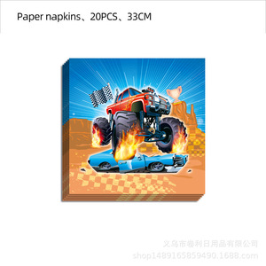 Monster Truck Party Decorations Banners <b>Tablecloths</b> Paper Plates Hanging Decor Children Birthday Supplies Indoor Disposable - Product Image 3