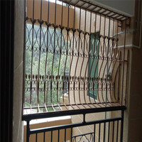 Ventanas de hierro forjado a mano de lujo elegante ventana