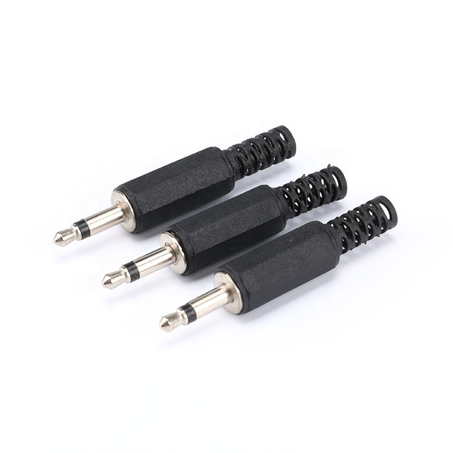 10Pcs 3.5mm Jack Plug Audio Jack Plug Headphone Male Connector 3.5 Mono Plug with Black Plastic Housing for Phone