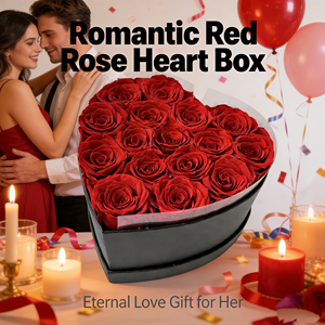 Rose Stabilizzate in Scatola a Forma di Cuore, Regalo <span class=keywords><strong>per</strong></span> <span class=keywords><strong>San</strong></span> <span class=keywords><strong>Valentino</strong></span>, Natale, Compleanno, Festa della Mamma, Lunga Durata 3-5 Anni - Product Image 2
