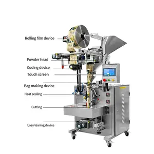 Vollautomatische 10 g 20 g Milch-Matcha-Pulver-Kollagen-Pulverbeutel vertikale Form füllen Siegel Servomotor-Verpackungsmaschine