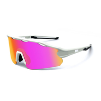 Lunettes de cyclisme personnalisées avec logo, verres polarisés TR90 PC, semi-cerclées, miroir, grande monture, lunettes de soleil de sport et de montagne pour femmes et hommes