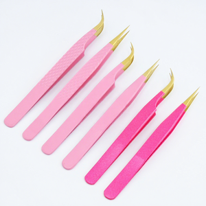 แหนบต่อขนตาแบบปลายไฟเบอร์แหนบต่อขนตาแบบ90องศา45แหนบขนตาแบบมีวอลลุ่ม - Product Image 1