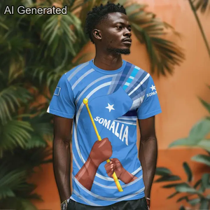 Camisetas con Estampado Gráfico de la Bandera de Somalia para Hombre, Camisetas con Estampado 3D de África, Precio Bajo - Product Image 2