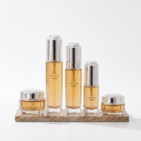 Flacon pompe et pot à crème en verre dégradé vert rhomboïde de qualité supérieure, 30g, 50g, 40ml, 110ml, 130ml, conteneur cosmétique vide