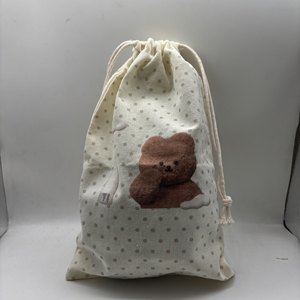 Custom Logo Multi Sizes Durable Recyclable Screen Printed Toothbrush <b>Pouches</b> for Travel <b>Drawstring</b> Canvas Laundry Brush Bags - Product Image 1