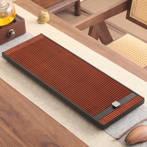 Plateau à thé en bambou rectangulaire avec drainage, pour infusion à sec, style chinois, usage domestique - Product Image 1
