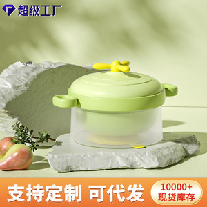 Tazón Aislado para Bebé con Doble Asa, Verde y Rosa, 0-12 Meses, Plato para Calentar Alimentos - Product Image 5