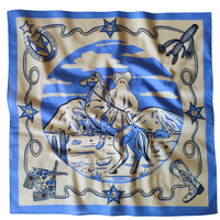 Bandana en coton 100% personnalisé style western cowboy avec un design amusant, écharpe à bords festonnés pour une utilisation en extérieur, logo personnalisé et multifonctionnel