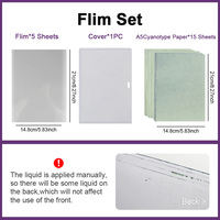 Kit complet de papier cyanotype transparent A5 vierge avec guide et rangement étanche à la lumière pour débutants, idéal pour les créations artistiques, la décoration et les cadeaux