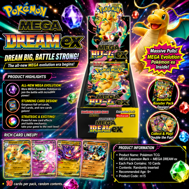 Pokémon M2a Japanese Booster Box Mega Collection Pokémon M2a Trading Card Game Sealed Display Box Pokémon M2a Premium Anime TCG
