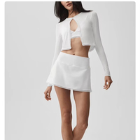 Ensemble de yoga personnalisé à séchage rapide pour femmes, 3 pièces : soutien-gorge rembourré, veste, short taille haute en Spandex/Nylon, anti-transpiration, intérieur/extérieur