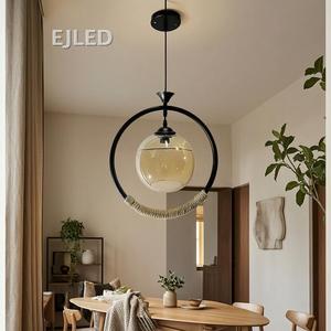 Luminaire suspendu en corde de chanvre, lustre moderne nordique pour salon, chambre, café, restaurant, modèle RP0269 - Product Image 6
