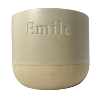 Tasses à Café en Céramique Beige Style Japandi et Arabe Faites à la Main, Tasses à Espresso en Argile avec Logo Personnalisé pour Cadeaux d'Affaires