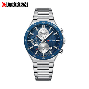 Montre à quartz CURREN 8481 pour homme, avec aiguilles lumineuses, calendrier, style business, montre-bracelet de luxe en acier inoxydable - Product Image 1