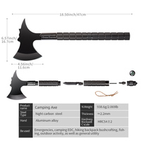 Hache de survie tout usage de qualité DIY Kit d'urgence Poignée en aluminium Outdoor Camping First Aid Detachable Axes