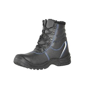 Botas de seguridad de cuero genuino de corte alto, zapatos de trabajo industriales, botines de Forro cálido para construcción - Product Image 1