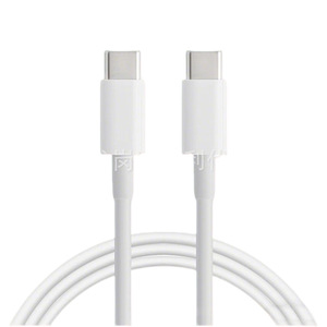 Cable de datos USB-C a USB-C, carga rápida 3A, compatible con PD, revestimiento de TPE blanco - Product Image 1
