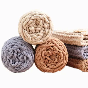 Usine en gros 7mm 100% Polyester 100g velours bébé Chenille fil pour main Crochet écharpe chaussures tricotées