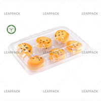 Petite boîte d'emballage en plastique à 6 compartiments pour gâteau à tarte aux œufs Récipient alimentaire jetable en plastique transparent pour nouilles
