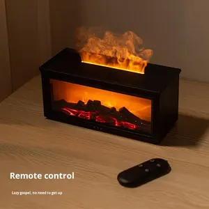 Yeni Retro Şömine Alev Nemlendirici 3D Simülasyon Aromaterapi Makinesi Ev Masaüstü 0.5L Kapasiteli Uyku Yardımcısı - Product Image 2