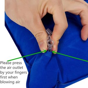 2 Pack Ultralight A4 Size Inflatable Travel <b>Pillow</b> <b>Small</b> Squared Flocked Fabric Air <b>Pillow</b> for Traveling Holiday Trip Hiking - Product Image 6