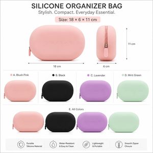 Custom Logo Silicone Makeup <b>Bag</b> Travel Cosmetic Organizer Soft Touch Washable Zipper Cosmetic <b>Bag</b> - Product Image 2
