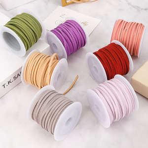 Nine-Colored Ribbon Double-Sided Suede <b>Cord</b> 3mm <b>Braided</b> DIY Jewelry Pendant Bracelet Necklace <b>Cord</b> Polyester Material - Product Image 1