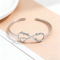 Pulsera de Acero Inoxidable con Certificación CE, Regalo de San Valentín, Ciclo Infinito, Personalizable