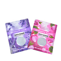 Pochette personnalisée imprimée avec fenêtre transparente, sac laminé pour emballage de bombes de bain, soins corporels, savons et bougies