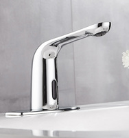 Robinet de lavabo en laiton à capteur automatique Nouveau design Robinet de vanité à induction sans contact de style contemporain pour salle de bain Valve en céramique