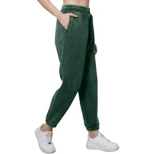 Pantalones de chándal holgados verde oscuro para mujer con bolsillos 2025 sudaderas con capucha y sudaderas - Product Image 3