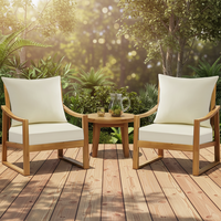 Ensemble de coussins de siège profonds de qualité supérieure pour l'extérieur - Coussins de chaise de patio en polyester tissé imperméable avec rembourrage en mousse à séchage rapide