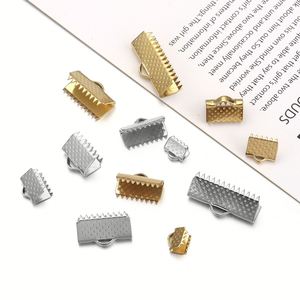 In Stock Wholesale Stainless Steel Vest <b>Clips</b> Strap Edge Locking Clasps Handmade Ribbon <b>Buckles</b> Diy Jewelry Accessories - Product Image 2
