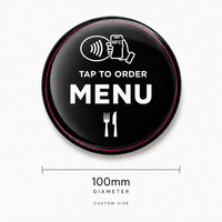 Autocollant de menu NFC en époxy rond 100*100mm/80mm en stock, carte NFC étanche pour commande par contact