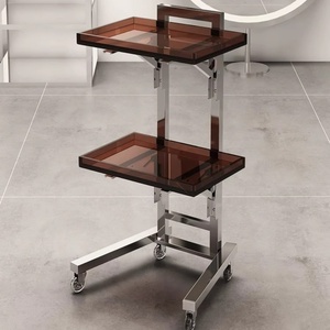 Hair <b>Salon</b> Trolley Mobile Trolley Multi-layer Folding Kitchen Storage Rack Snack Rack Bathroom and Bathroom Storage Rack - Product Image 3