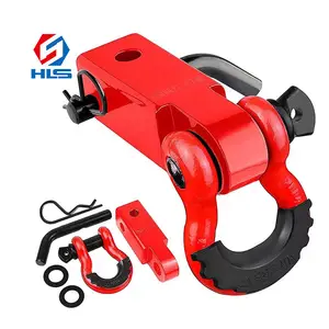 Trailer Hitch 4X4 Accessories 3/8 Car Breaking Strength 48000 Towing Shackle Hitch Aluminum Bow D Ring Shackle Receiver
