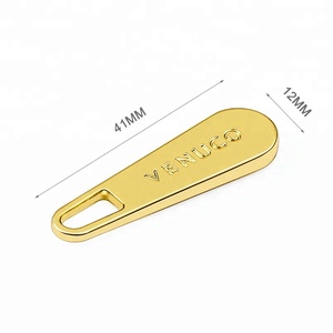 Plaqué or sur mesure 5 #   Tirette <span class=keywords><strong>de</strong></span> <span class=keywords><strong>fermeture</strong></span> <span class=keywords><strong>éclair</strong></span> en métal avec logo pour sacs à main, sacs à main et sacs - Product Image 1