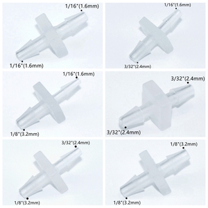 Vuông giữa 3/32 "ID Ống 2.4mm L hình dạng kết nối 2 cách barb Coupler nhựa thép gai thẳng Ống phù hợp - Product Image 3